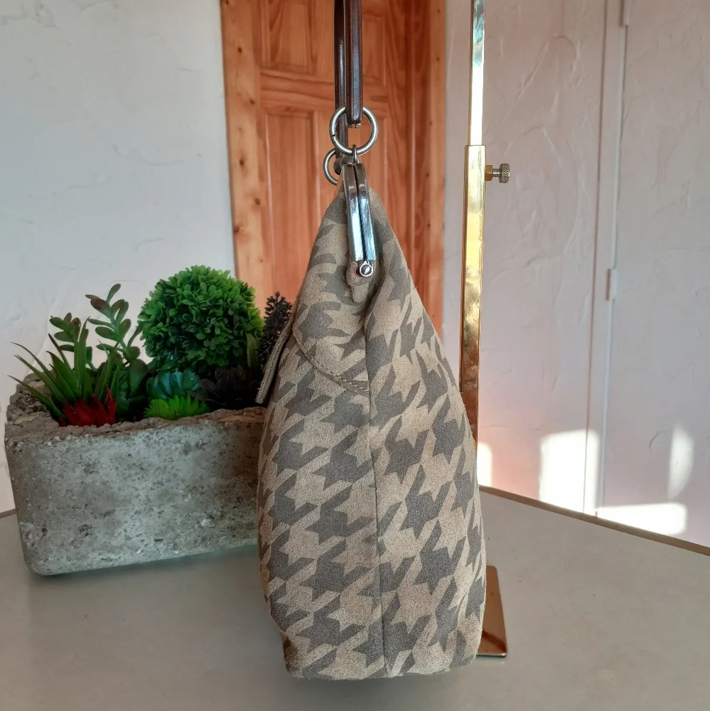 Fossil, Houndstooth, Kiss-lock Frame Satchel